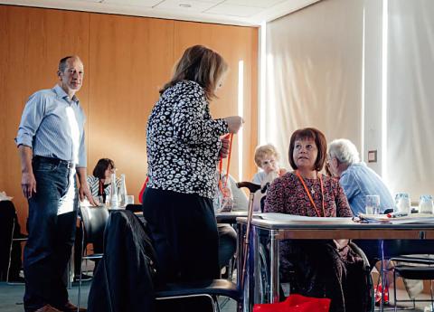 Pete in a group session with an organisation